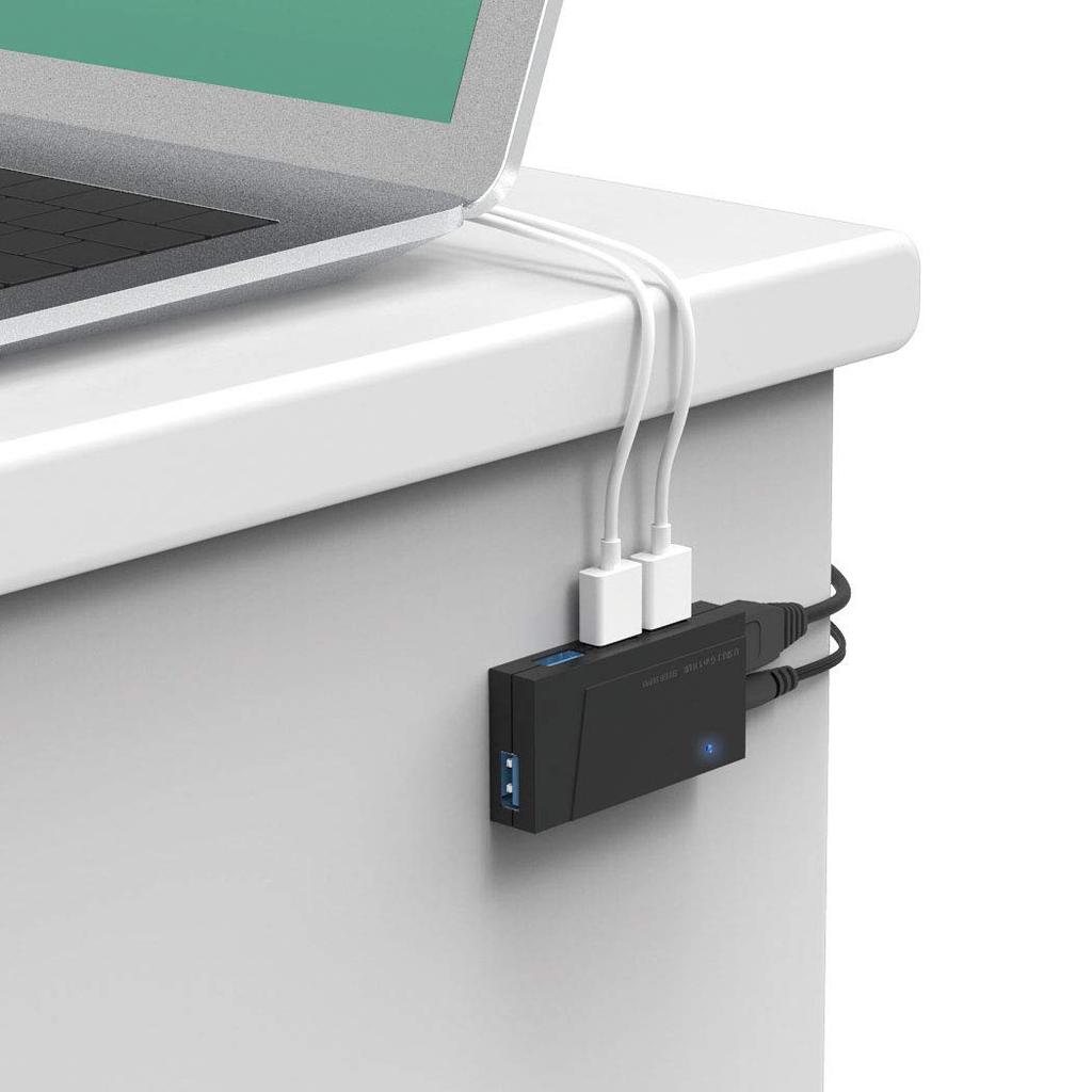 Sanwa Supply USB Gen1 4 Ports with 3.1 Hub, (Self-Powered/Bus-Powered), Magnet, Black, USB-3H418BK