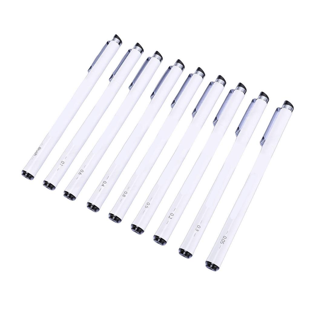 9 Pcs Micro Pen Set Black Water Proof Fineliner Pen for Drawing Sketch Comics Watercolor Calligraphy