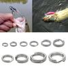 50Pcs Fishing Lures Connector Round Circle Split Rings Assorted Fishing Split Rings Stainless Steel Fishing Tackle Rings