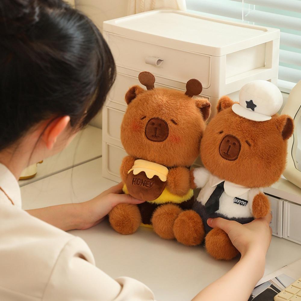 

Dress Up Capybara Plush Toy Simulation Capibara Fluffty Doll Capybara Plush Doll Home Decor білий