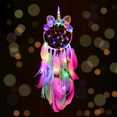Night Light Handmade Unicorn Dream Catcher Home Girl Heart Decoration Pendant Girlfriend Gift