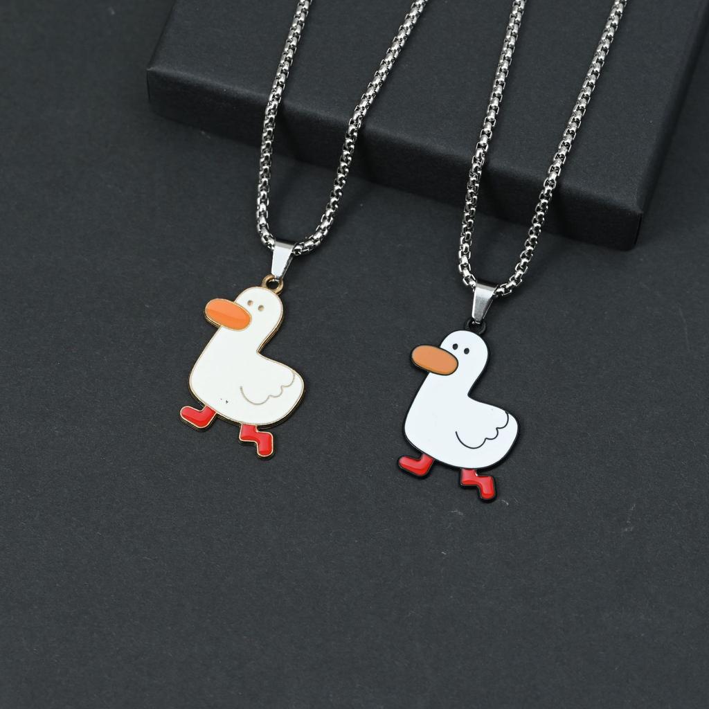 Come on duck cute cartoon necklace couple simple versatile sweater sweater chain ins boys and girls trendy personality pendant