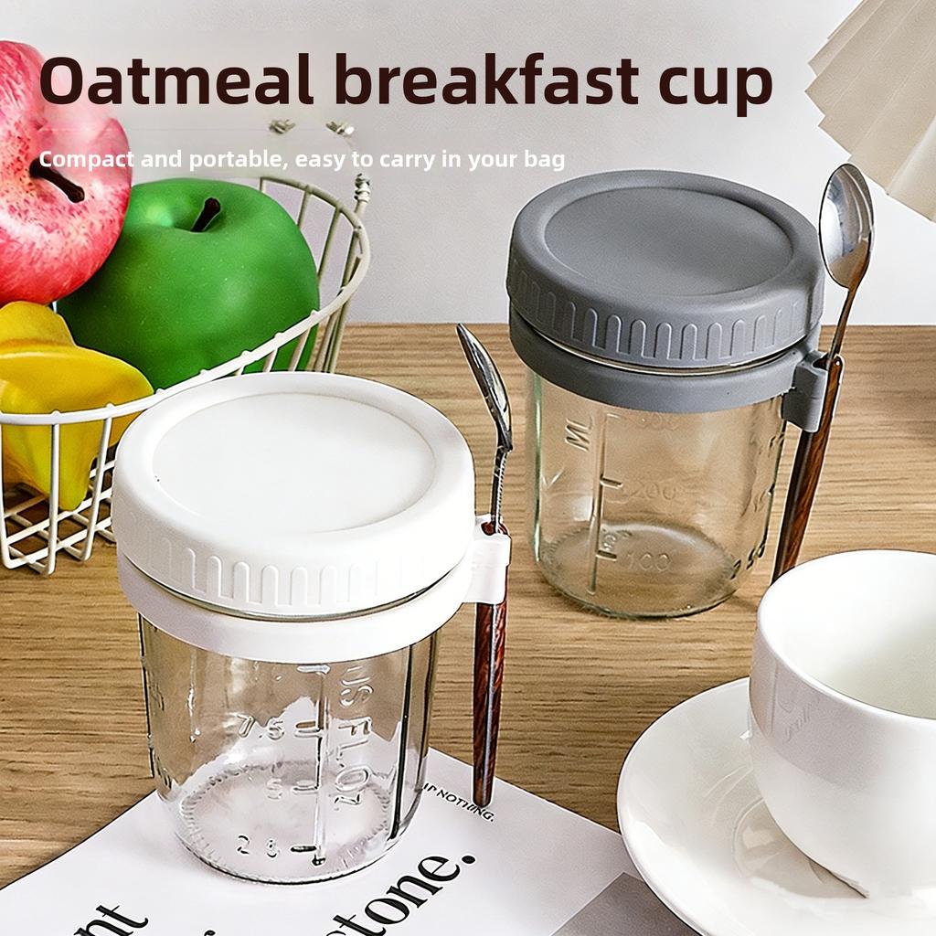 Tazza Sigillata Portatile con Cucchiaio per Colazione Domestica