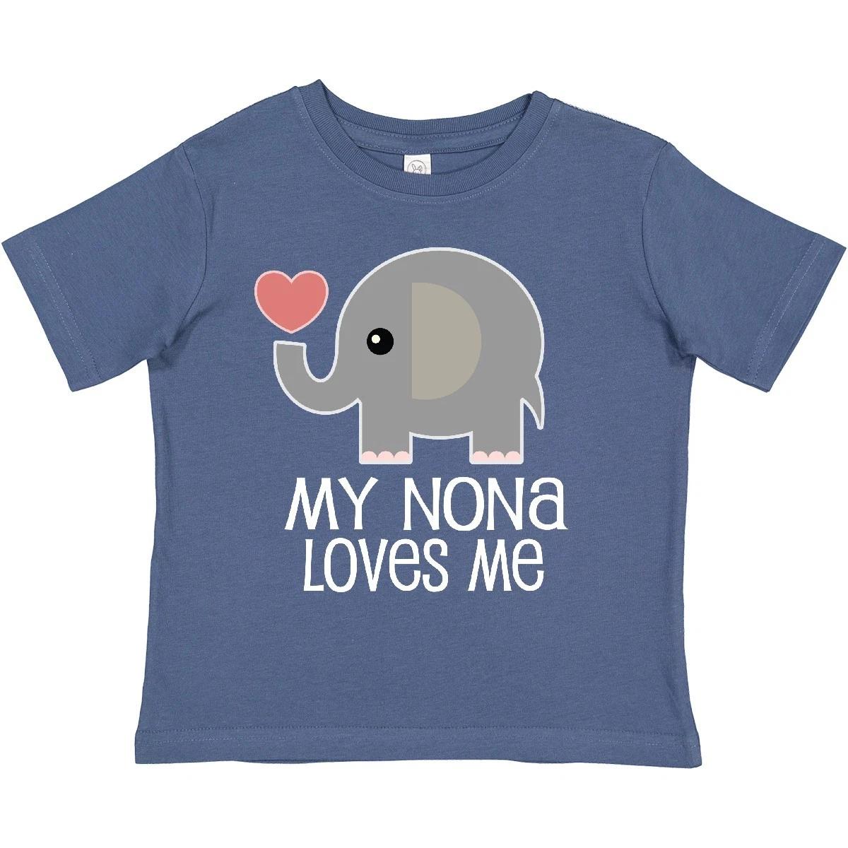 Inktastic My Nona Loves Me Grandchild Toddler T-Shirt From Grandson Elephant Kid 130
