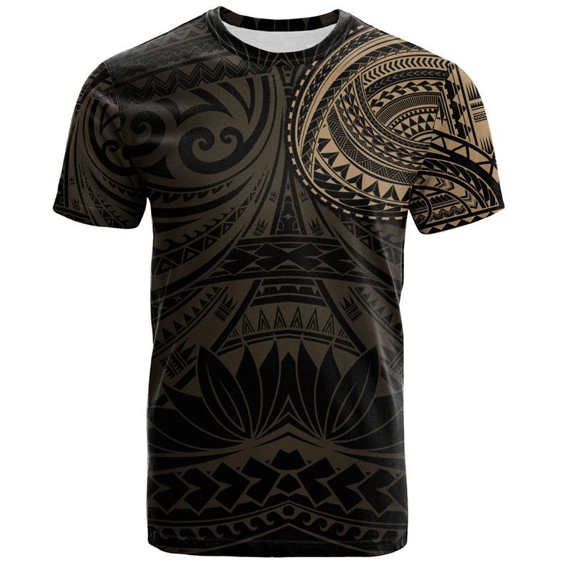 Fashion Polynesian 3D Printed T Shirt Men Summer Short Sleeves Tops Hawaiian Crew Neck Tees Casual Streetwear Male T-shirt