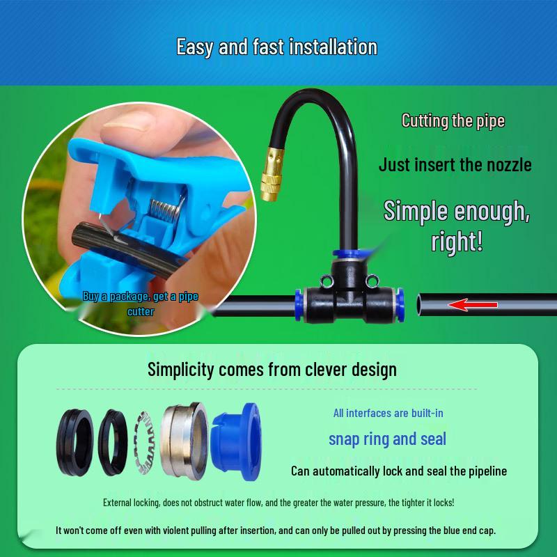 8mm Universal Nozzle Automatic Sprayer for Watering, Irrigation, and Cooling.
