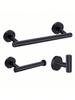 3-Pieces Bathroom Hardware Set SUS304 Stainless Steel Wall Mounted - Includes 12" Hand Towel Bar, Toilet Paper Holder, Robe Hook