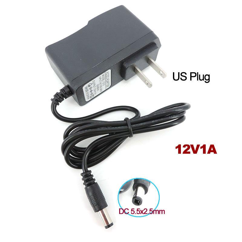 

12 В, 1 А, 2 А, 3 А, вилка стандарта США, 110 В, 220 В постоянного тока, зарядное устройство, 1000 мА, 2000 мА, 3000 мА, трансформатор освещения, адаптер для путешествий в США, 5,5 мм 12V 1A чёрный