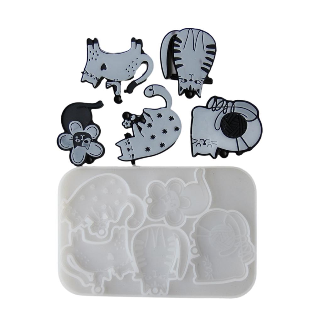 Creative Silicone Casting Molds Cats Shape Necklace Molds Suitable for Making Animal Necklace and Earrings Pendant