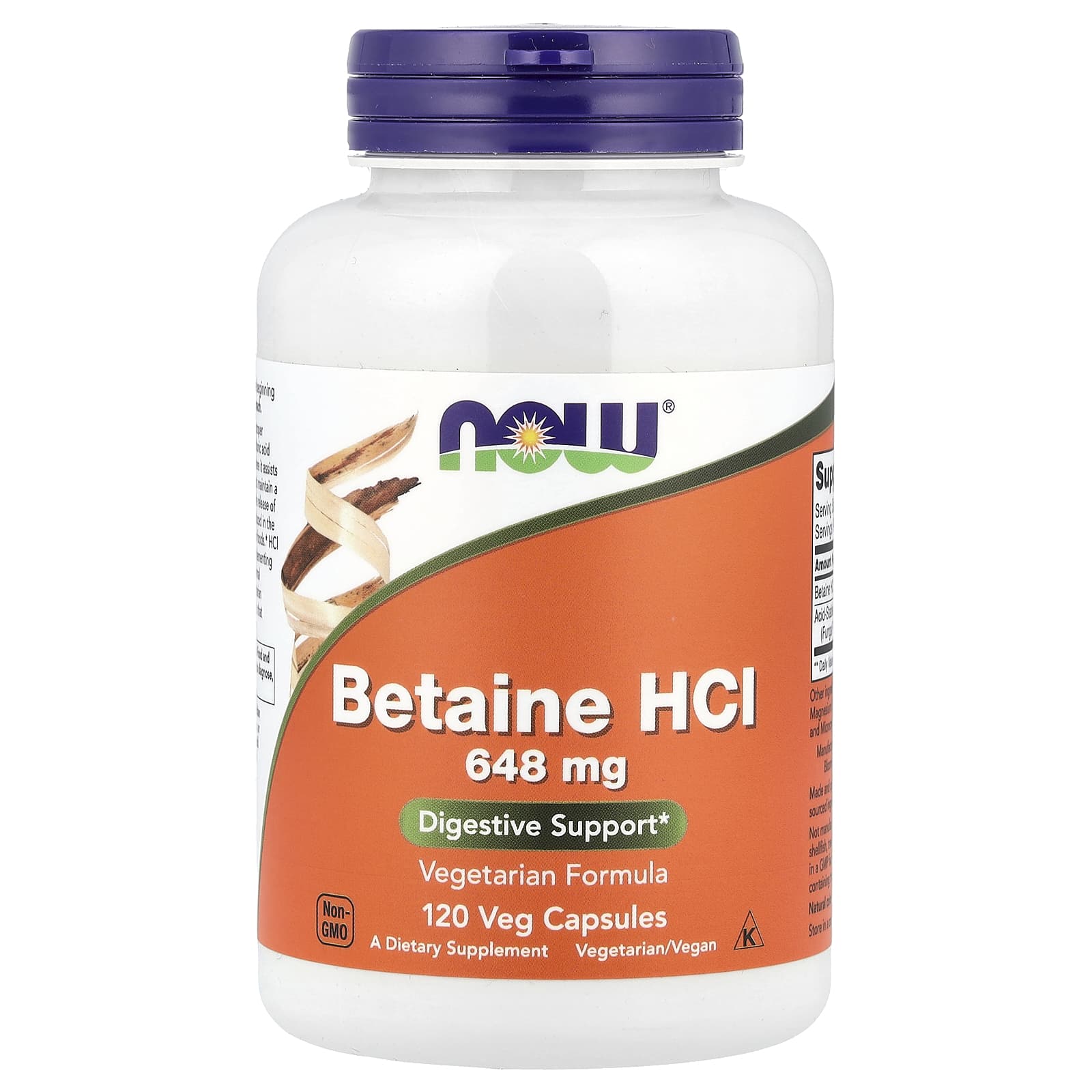 

Betaine Hcl, 648Mg, 120 Veggie Capsules