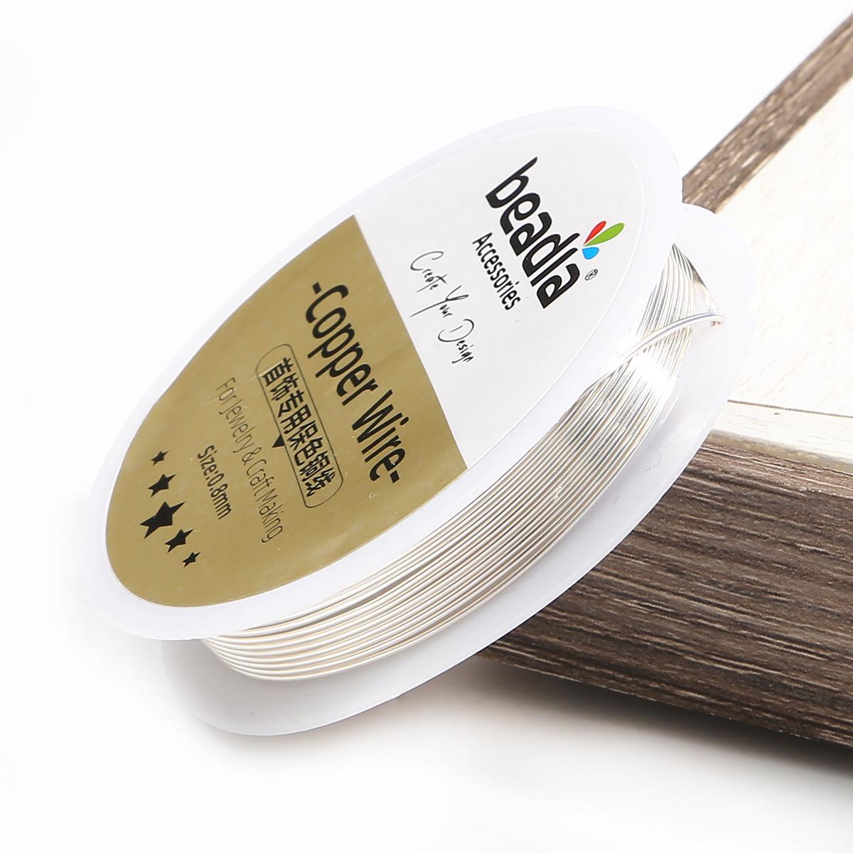 

Медная проволока для бисероплетения для браслета «сделай сам», ожерелья, цветного ювелирного шнура, веревки для рукоделия 0.8mm 2.5M