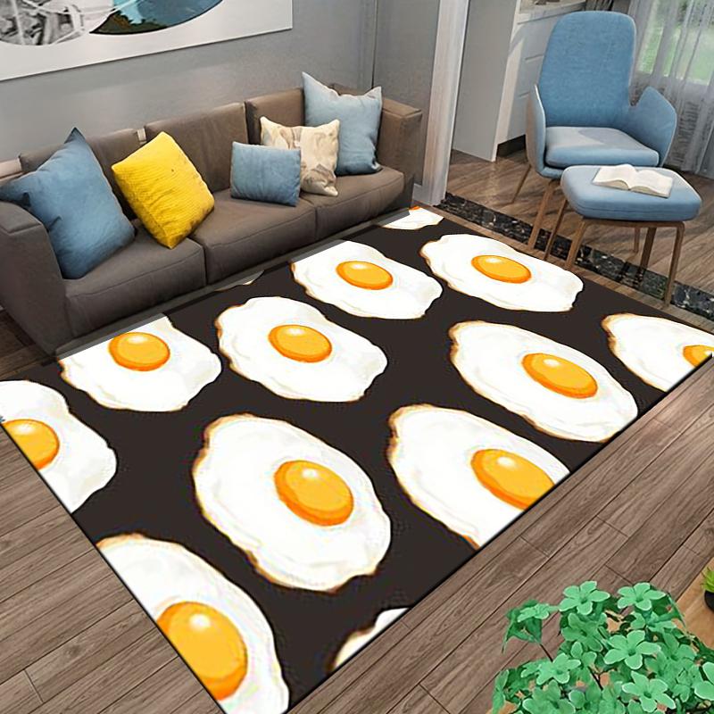 Stylish Carpet with Fried Egg Pattern Design for Modern Home Decor Suitable for Use As an Anti-slip for Living Room Bedroom Sofas