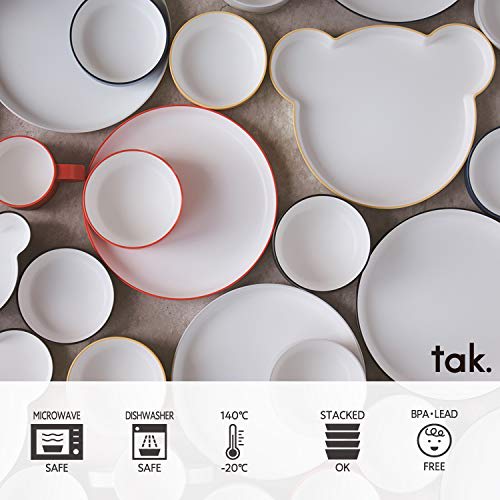 tak Kids' Dish Plate, Standard, Gray, 20 x 20 x 2.6 cm, JTN-0100-GY