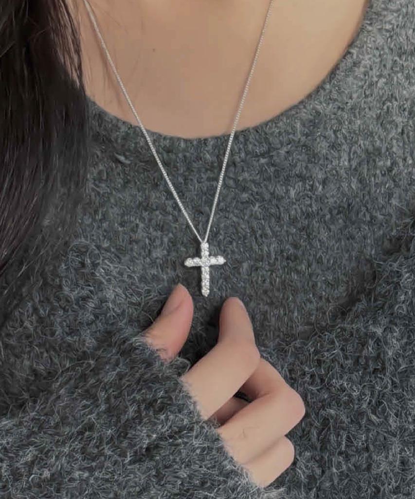 Baradu 925 Moissanite Cross Necklace