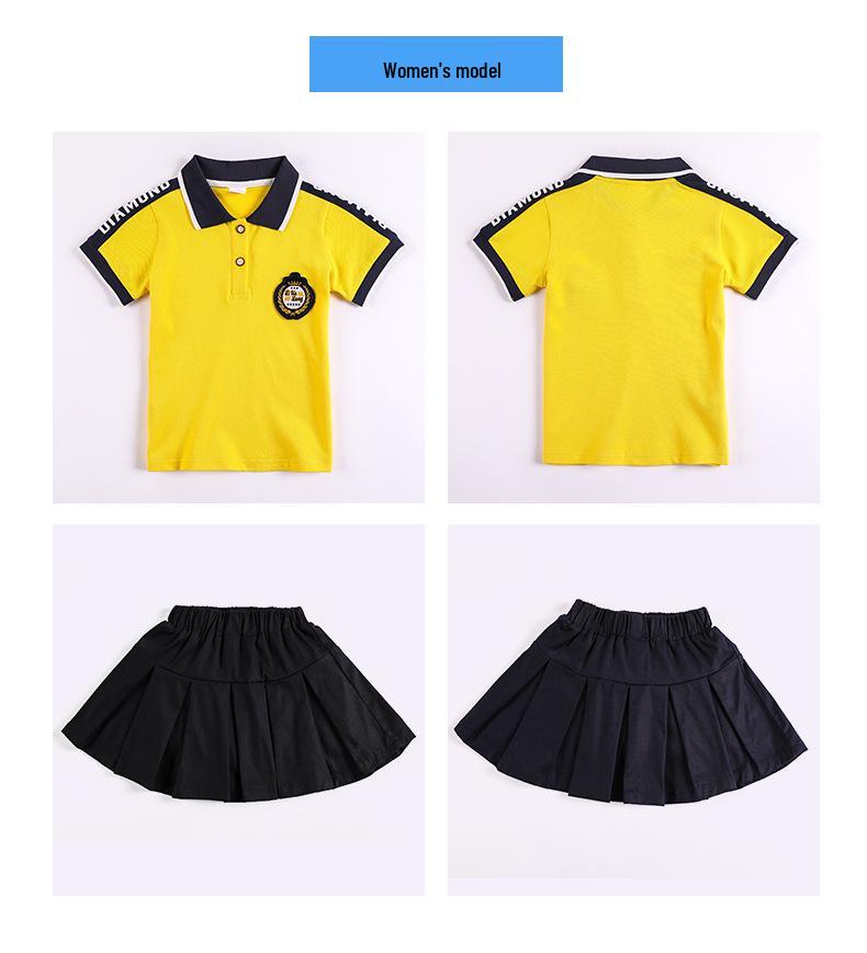 2025 Kids' Summer School Uniform: Short-Sleeve T-Shirt Sportswear for Kindergarten, Primary, and Secondary Students