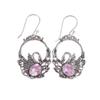 Morganite Gemstone 925 Sterling Silver Jewelry Drop/Dangle Earrings1.64" For Her CE-2-18