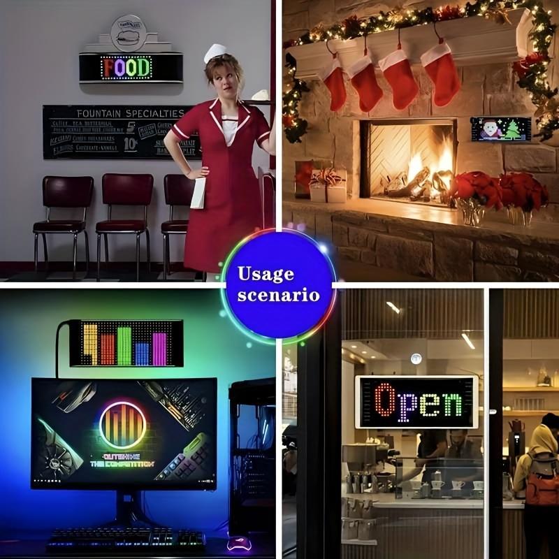 LED Pixel Soft Display, Programmable LED Screen Night Light, APP Control, Delayed Text Pattern Animation Window