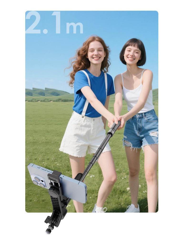 2025 K29 Metal Selfie Stick: 2.15m Tripod with Anti-Shake Bluetooth for Vertical Mobile Live Streaming