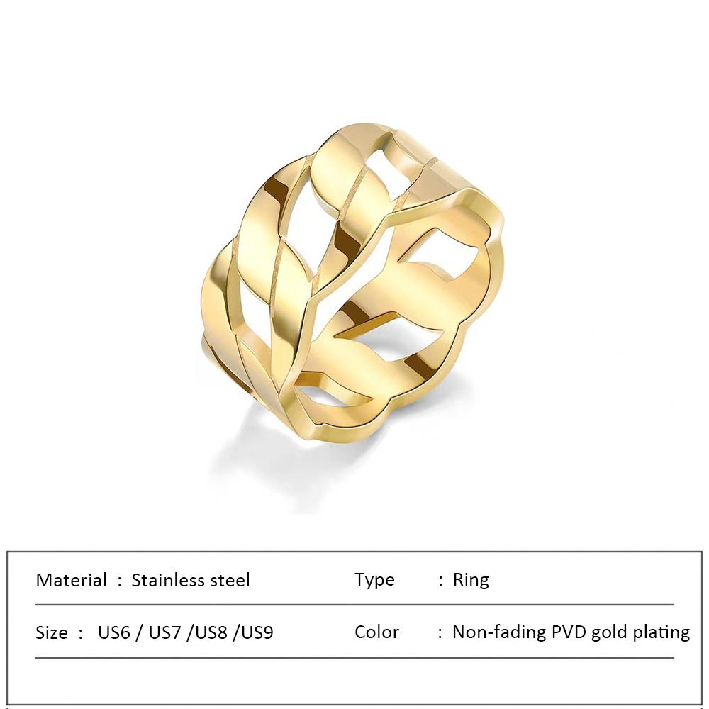 Waterproof Stainless Steel Ring for Women Non-fading Heart Ring Stylish Metal Rings Simple New Jewelry