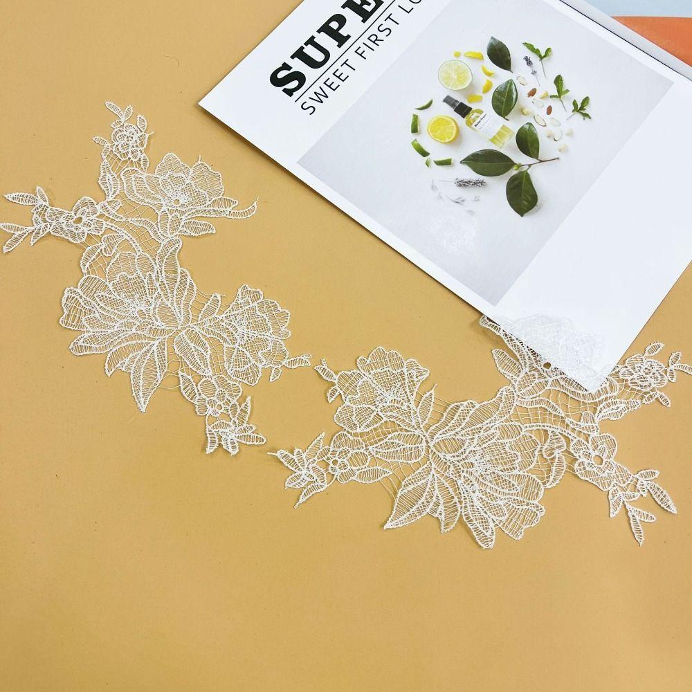 Квіткова аплікація ручної роботи Мереживна тканина Аплікація з тканини Вишукана тканинна латка Пошиття одягу