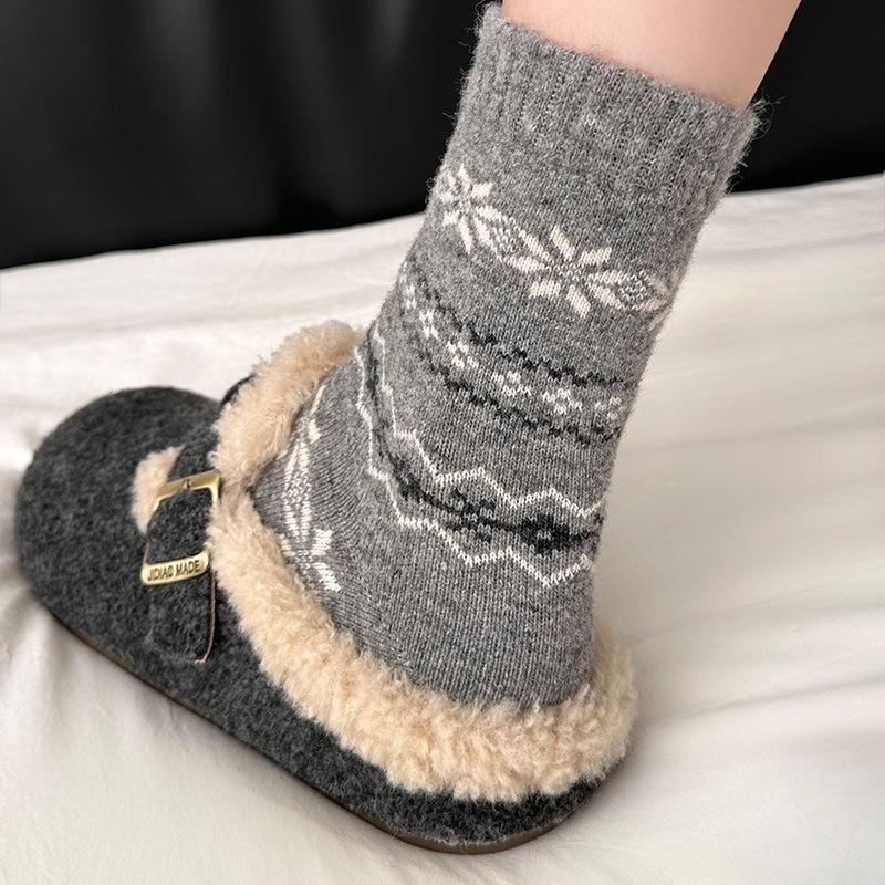 Thick Wool Socks - Children's Warm and Cute Cartoon Pile Socks. Comfortable Elastic Mid-calf Socks.
