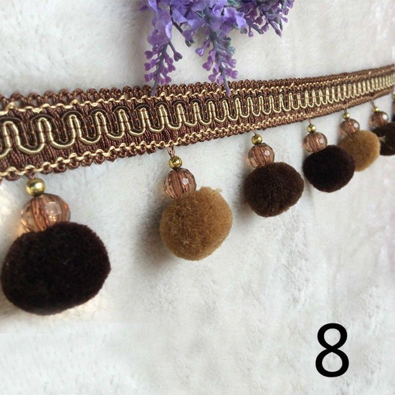 1 metr Evropský styl Pompom kuličková krajková lemovka Kuličková stuha Třásně Řemesla DIY Dekorace pohovky záclony Šicí příslušenství Čalounění Lemování