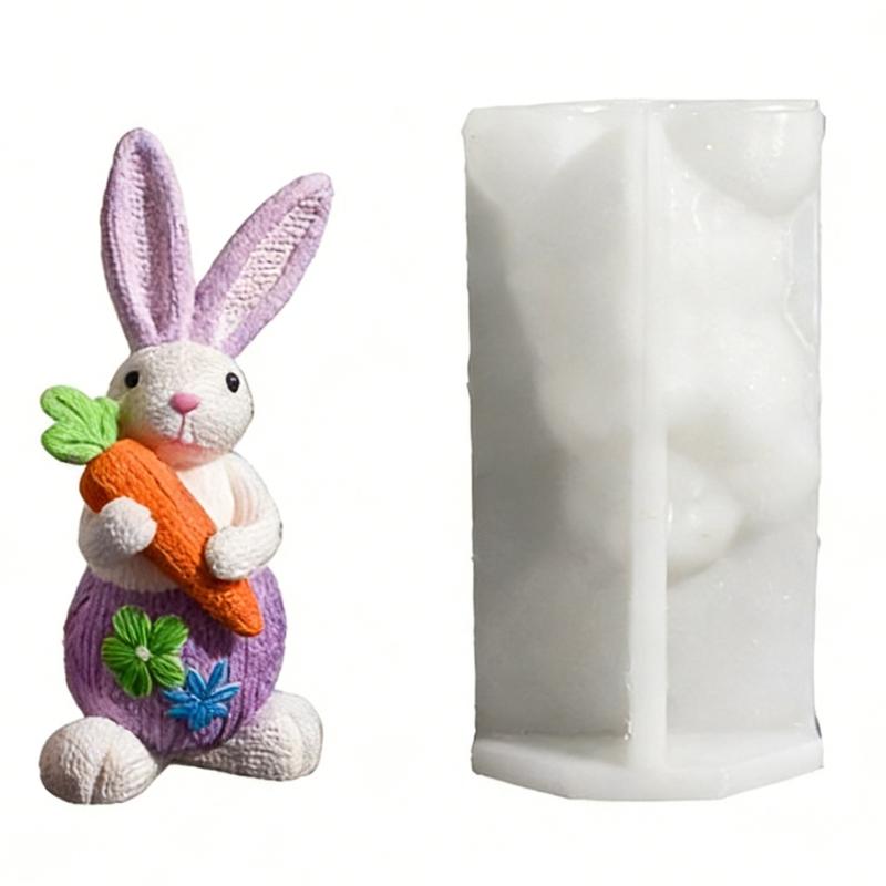 Easters Rabbits Silicone Mould Crafting Supplies For Resin Candle Decoration And Projects
