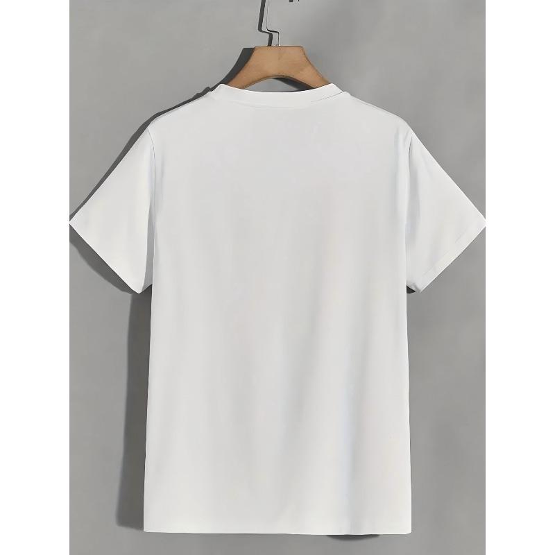 European sizes Men'S Casual Sports Trendy Fitness Outdoor Short-Sleeve Shirt, Fashionable 2D Print Design, Elastic Comfortable Fit for Exercise