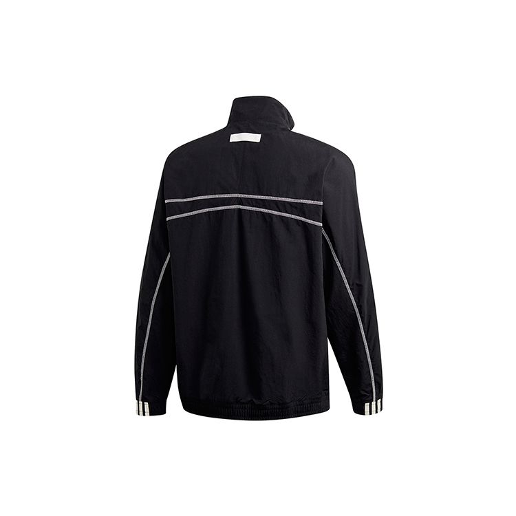 Adidas Track Top Logo Stand Collar Athletic Jacket Men Outerwear Black GI7437
