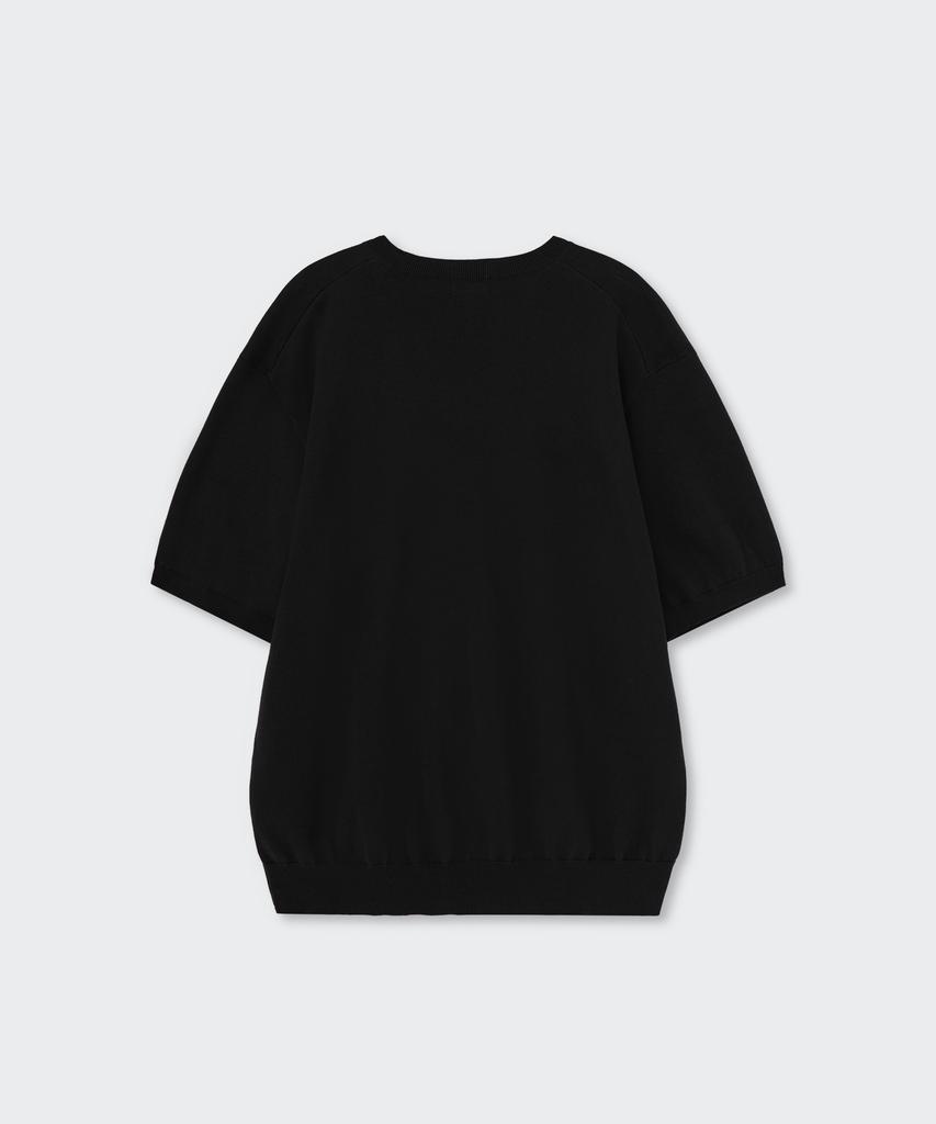 MUSINSA STANDARD Washable Supima Cotton Crew Neck Short Sleeve Knit [Black]