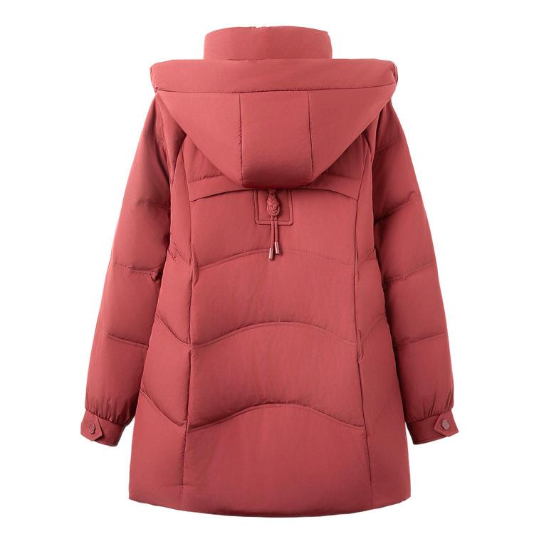 New Winter Style Middle-aged Dress Fashionable Down Jacket for Mother Thickened Warmth Can Remove Hat White Duck Down Fashionable Jacket
