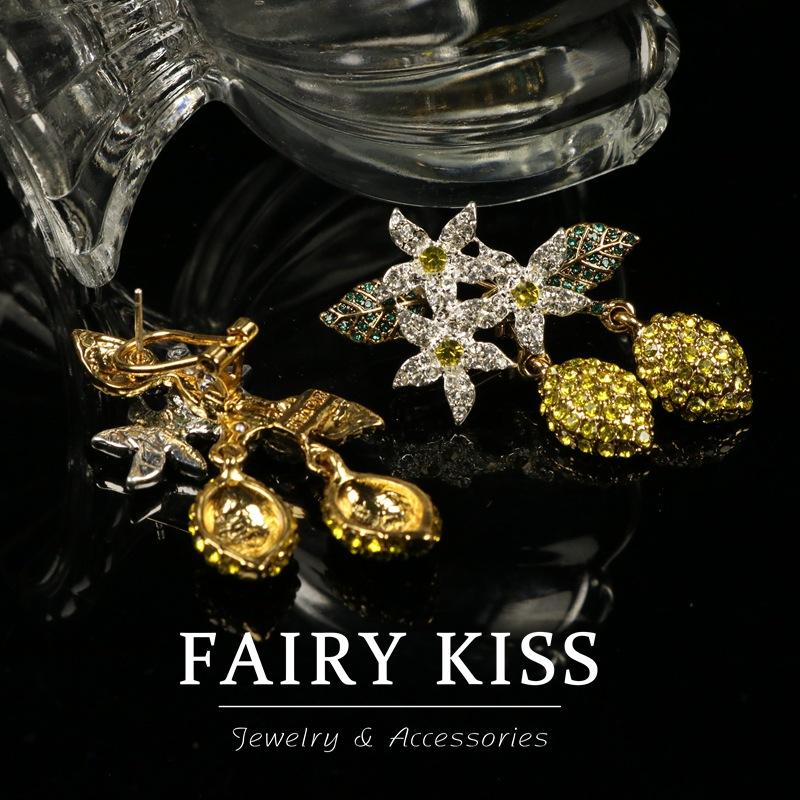 Fashion Flower Water Drop Inlaid with Diamond Earrings, Women's High-end Versatile Earrings 925 Silver Needles