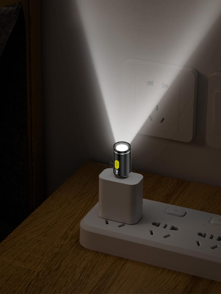 Mini Type-C Flashlight Pocket Outdoor Lighting Device Outdoor Emergency Lamp Pocket Keychain Flashlights Small Torch Light