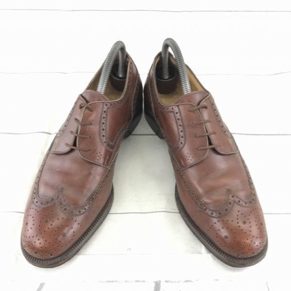 NIPMAR Vintage Made in Italy Fully Handmade Leather Wingtip Dress Shoes Size 7 25.0cm Brown(USED)