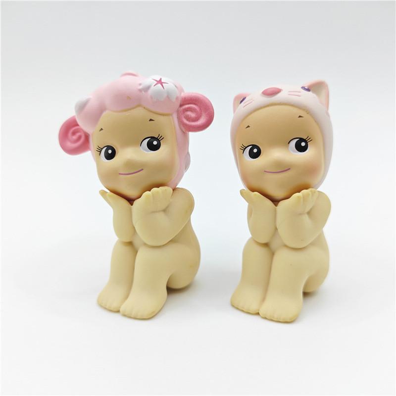 Pvc Angel Figurine Sakura Series Sitting Spring Cherry Blossom Toy Model Collectible Gift For Kids