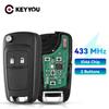 KEYYOU Car Alarm Remote Key For Chevrolet Aveo Cruze Orlando Spark Sail 2/3/4 Buttons 433MHz Fob ID46 Chip With HU100 Blade