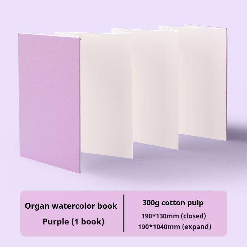 Borrence 300Gsm Watercolor Folded Drawing Pad Organ Sketch Paper Notebook Mini Sketchbook for Artist Watercolor Journal Drawing