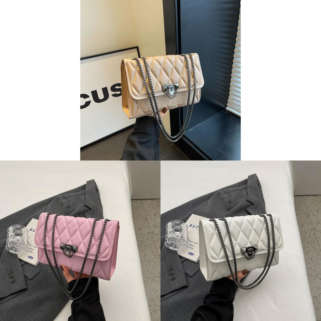 Pu Crossbody Bag With Quilted Pattern And Magnetic Closure For Daily Use