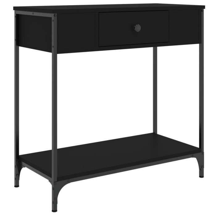 VidaXL Table console noir 75x34,5x75 cm bois d'ingénierie 834165