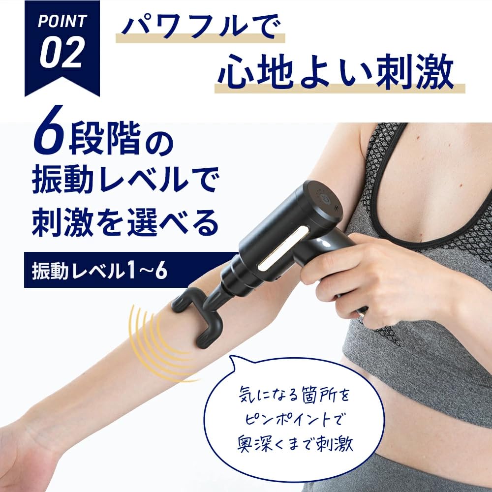 KINMAKUmini Drill Gun Silver Gray 4 Types of Attachments Rechargeable Lightweight Small Massage Gun Shoulder Blade