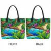  Tropical Beach Print Tote Bag Casual Large Capacity Shoulder Handbag for Vacation Daily Use