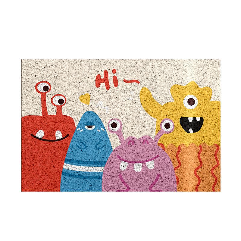 Colorful Little Monster Entry Silk Ring Door Mat, Wind Entry Silk Ring Non-Slip Floor Mat, Entrance To The Door Rubbing Land Mat