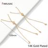 14K Gold Plated Brass Inlaid Zircon 12cm Adjustable Slider Bracelet Chain,Box Extender Chain For DIY Bracelet Making Accessories