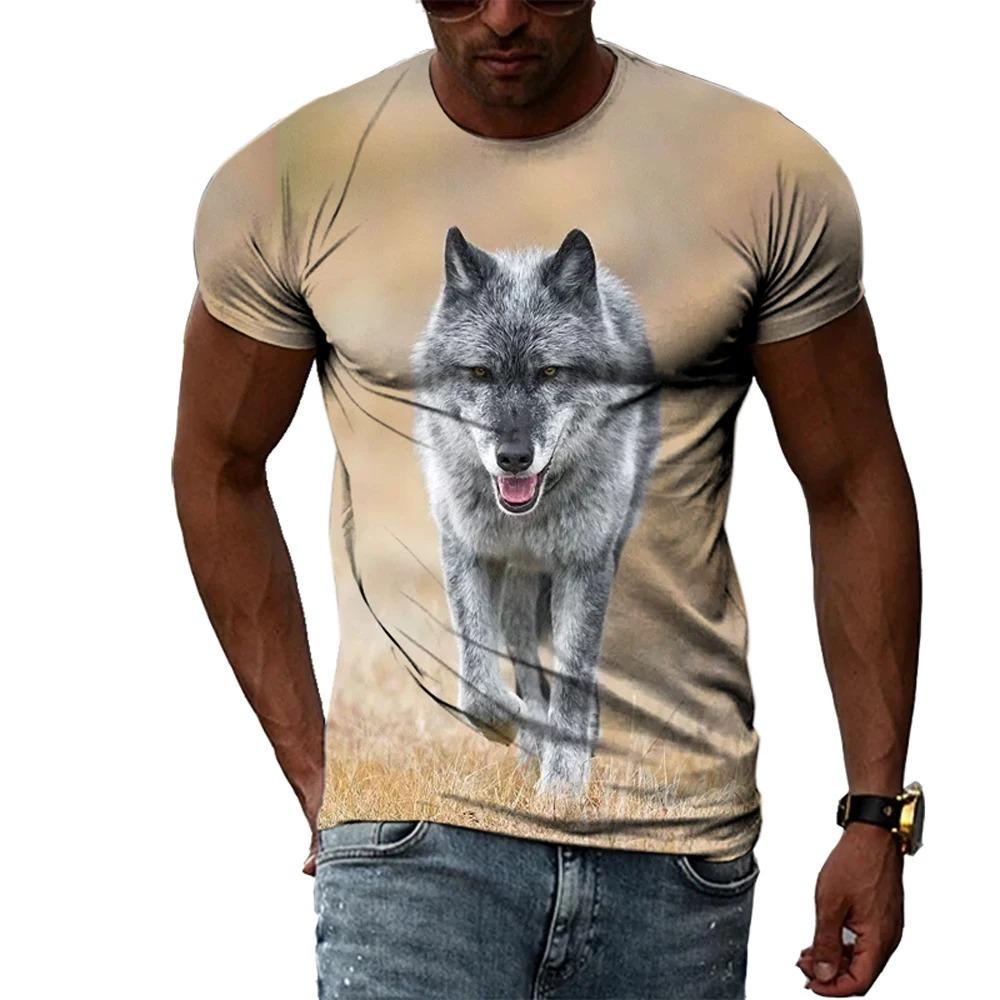 3D Casual Wolf Print T Shirt Men Women Summer Animal Tee Man O Neck Short Sleeve Loose Tops Breathable Couples T Shirts