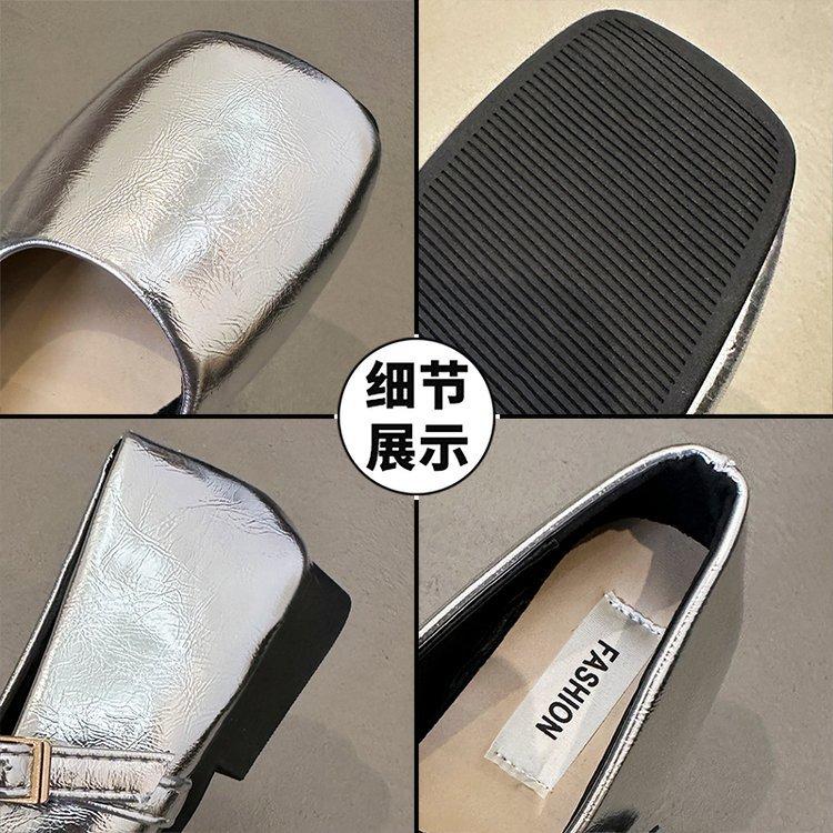 [Youshilai] Retro Temperament Square Head Loafers Women's 2025 Spring New Shallow Mouth Word with Mary Jane Shoes