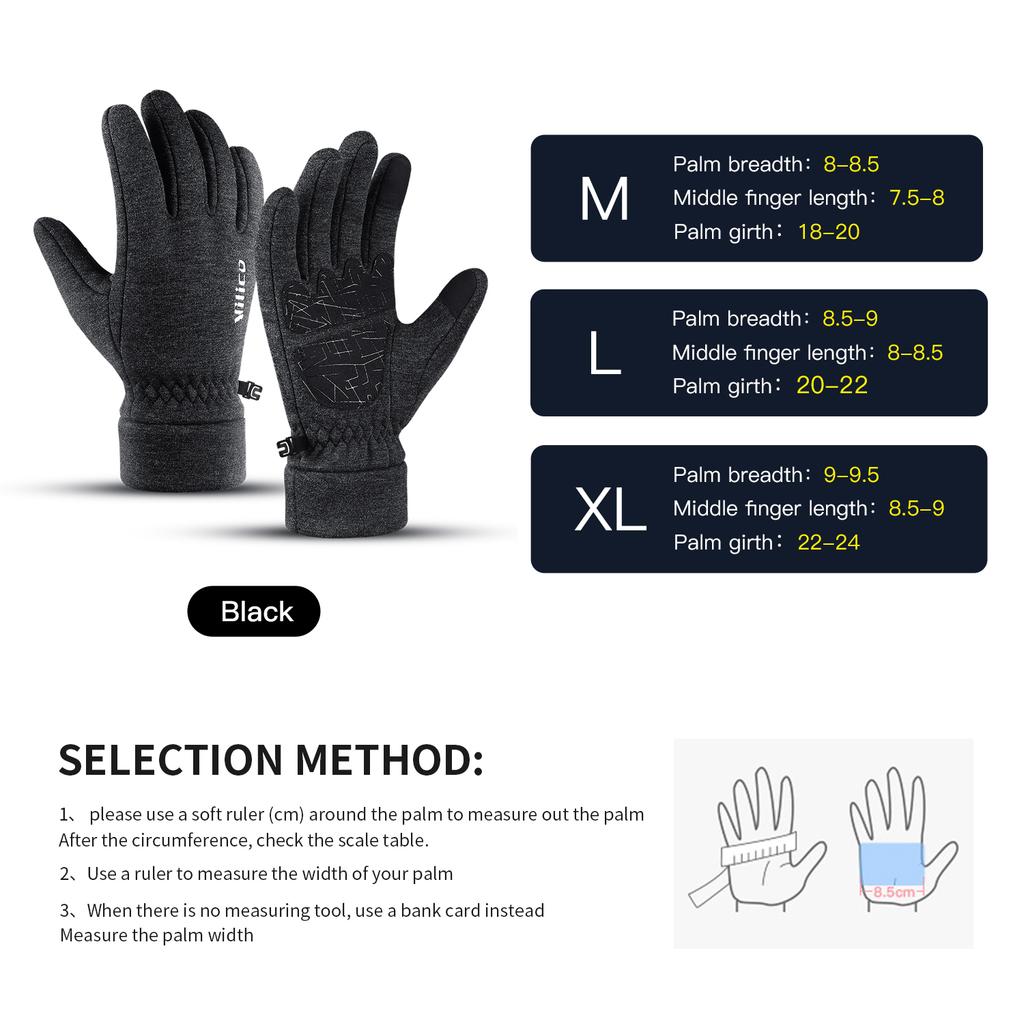 Durable And Safe Unisex Warm Fleece Cycling Gloves Touchscreen Compatible Anti-Slip Bicycle Riding Mitts For Men And Women Mountain Hiking