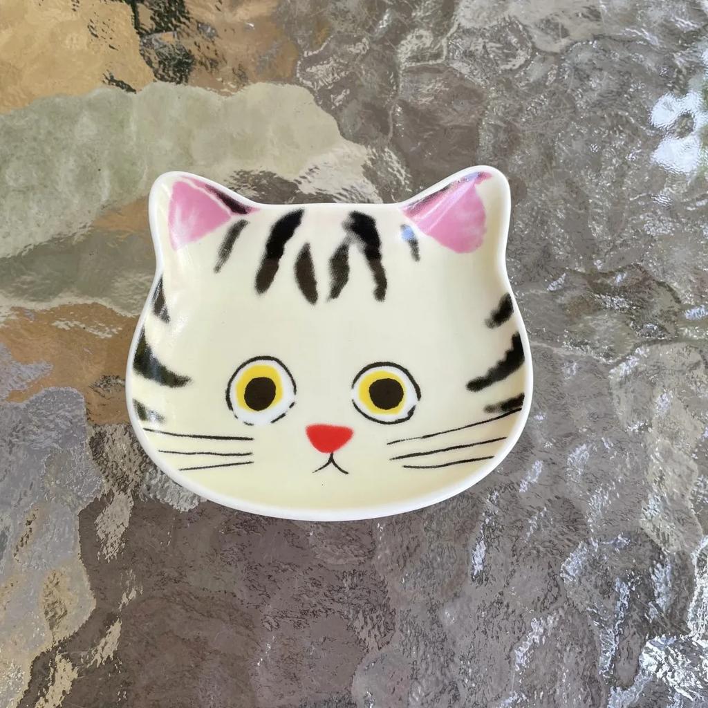 Japan Ceramic cartoon cat sauce dish Creative cute cat face shape condiment dish small plates Home kitchen supplies tableware