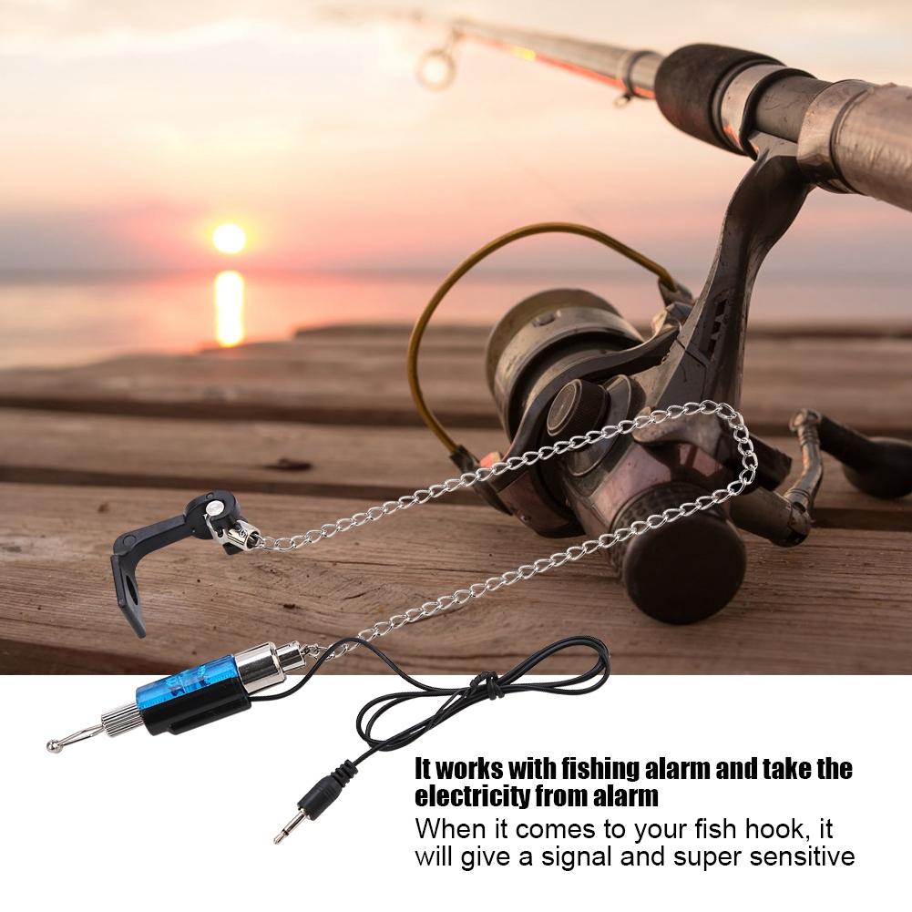 Fish Bite Alarm LED Illuminated Indicators Chain Hanger Fishing Tool Tackle Accessory Blue