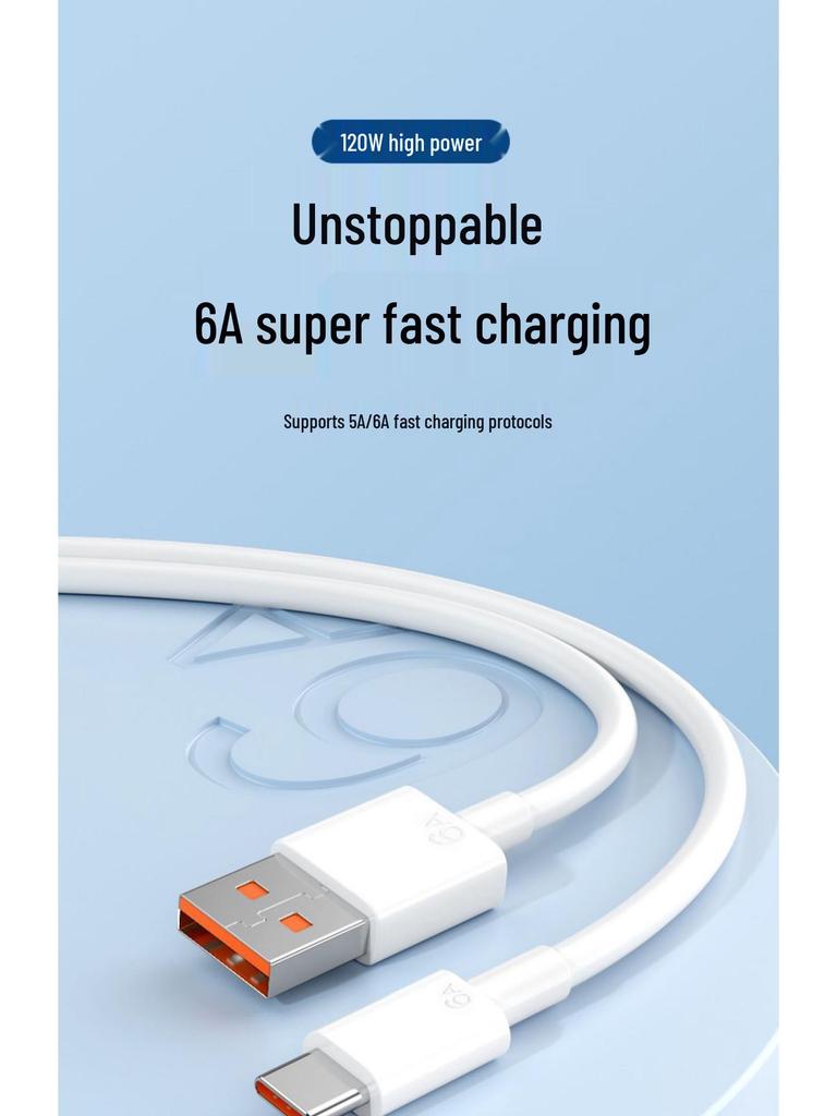 Kompatibles 66W Typ-C Super-Schnellladekabel für Huawei, Oppo, Honor, Vivo und universelle Android-Geräte.