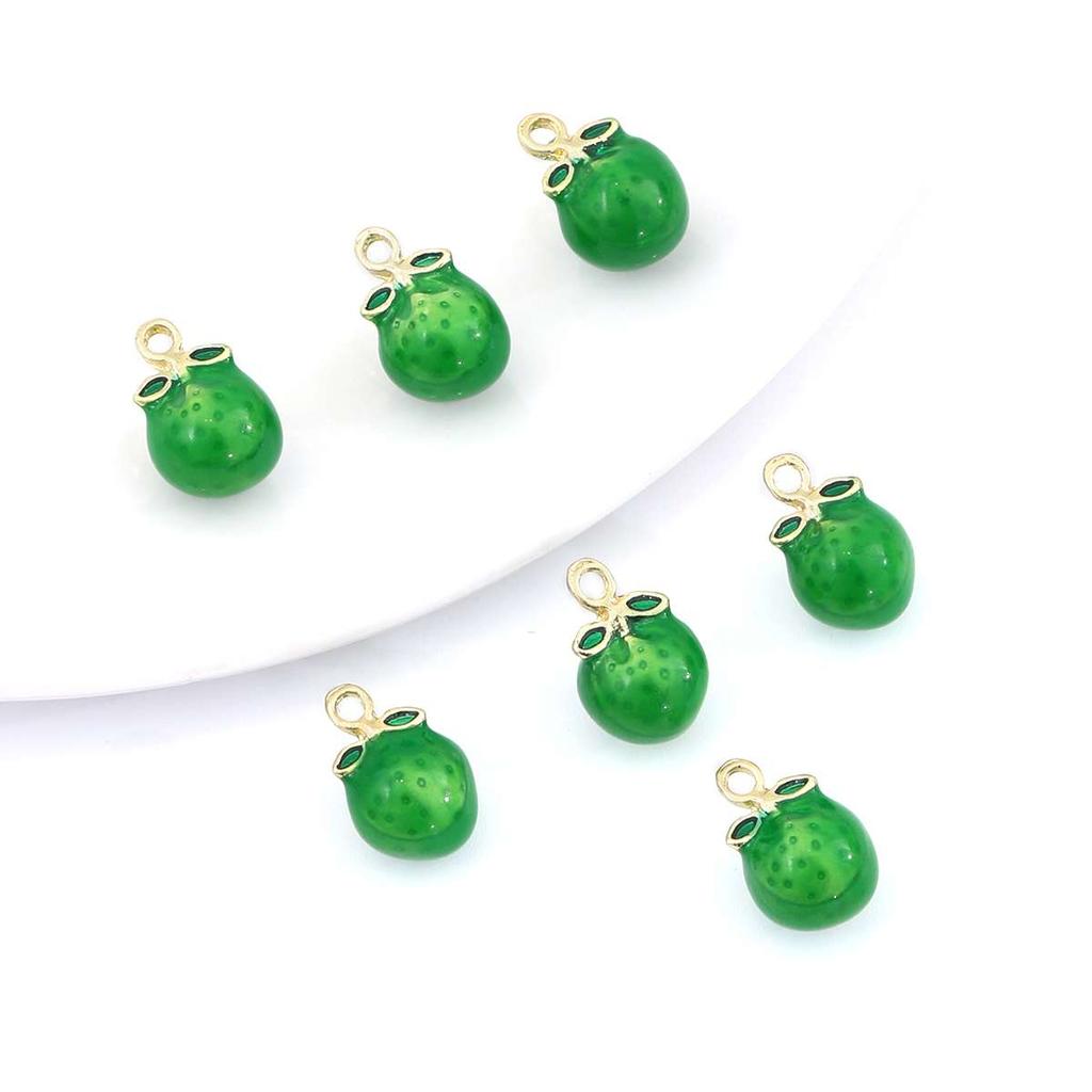 2Pcs Alloy Fruit Enamel Pendant Strawberry Grape Cherry Charms for Jewelry Making DIY Bracelet Handmade Craft Accessories